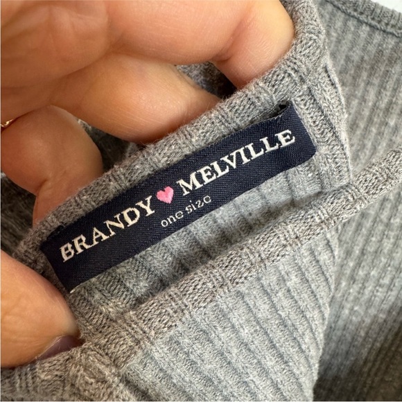 Brandy Melville Charcoal Ribbed Tank Top - Picture 5 of 6